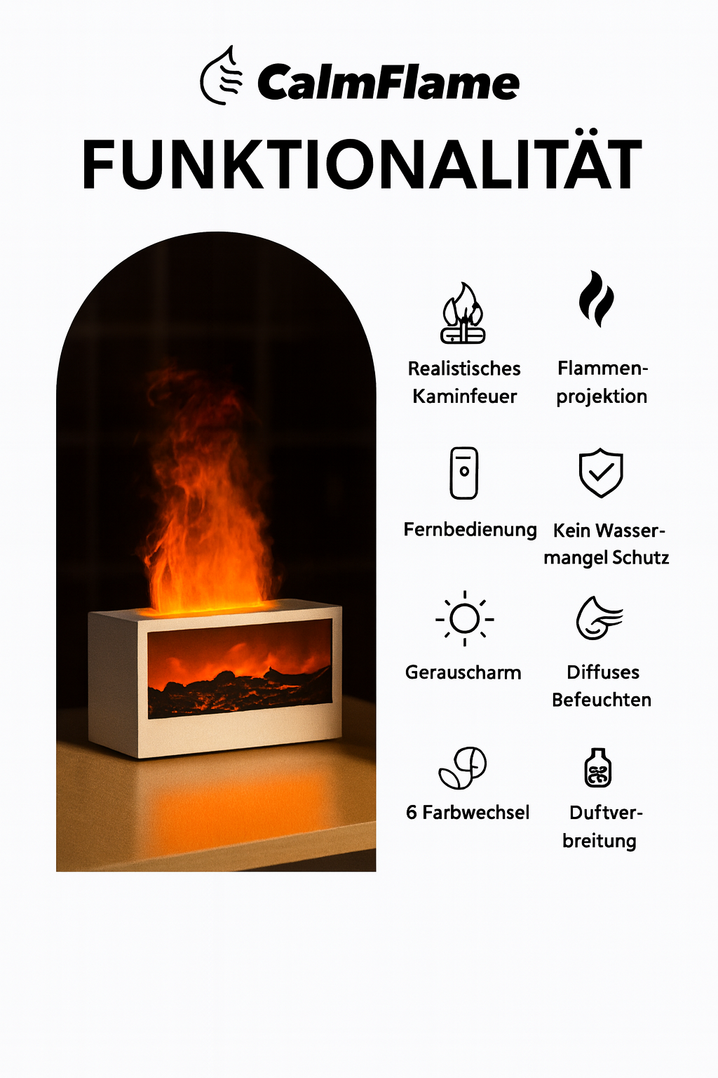 CalmFlame - Kamin - Aroma Luftbefeuchter™